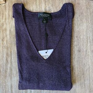 St. John Couture Purple Shimmer Knit Shell – Size M – NWT